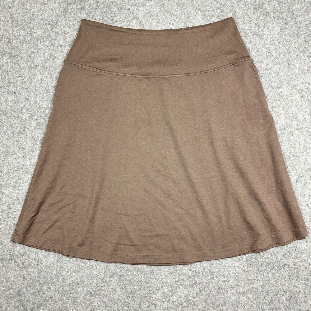 WOOLX Marilyn Midi Skirt Womens XL Taupe Merino Wool Blend Pockets A-Line FLAW*